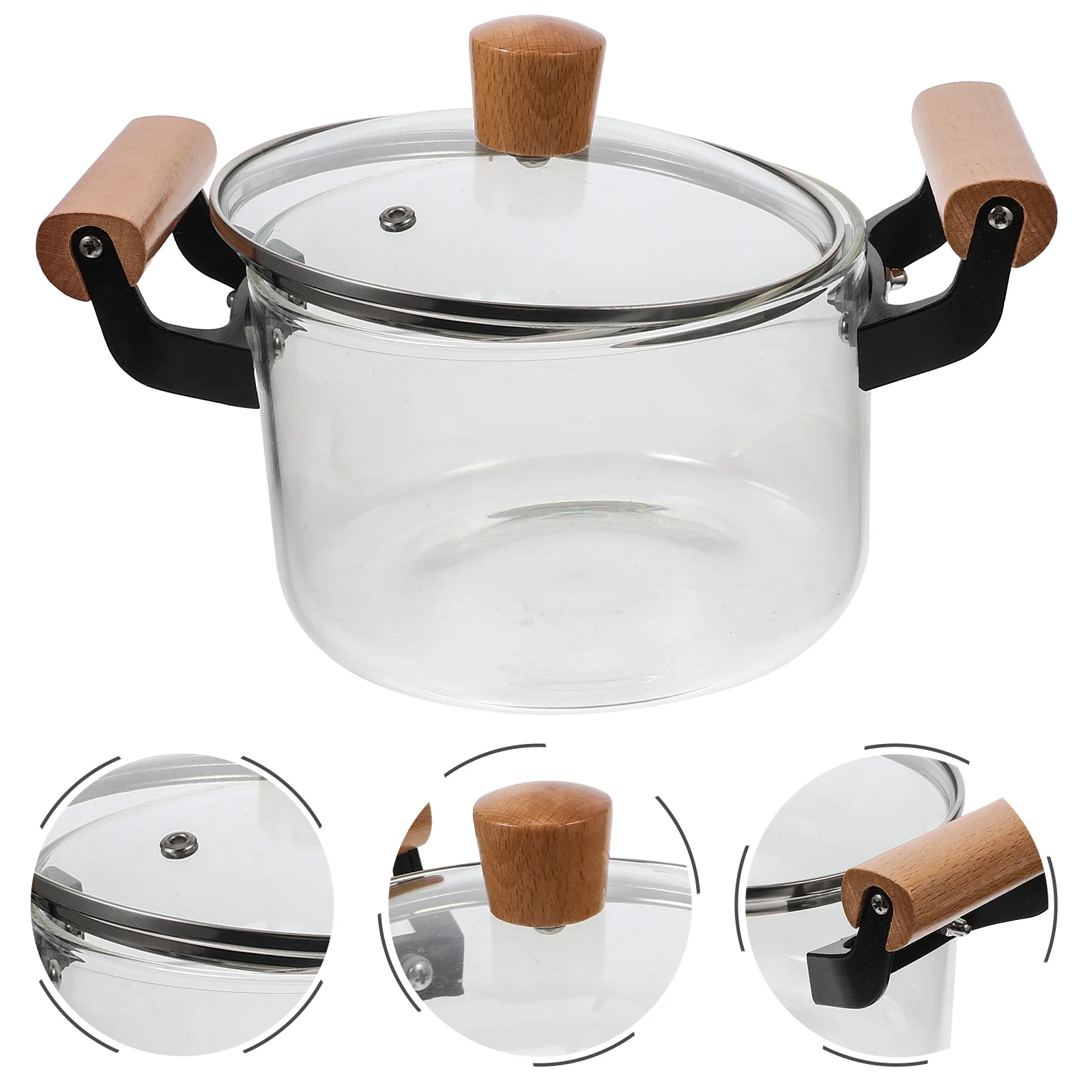 

Pot Cooking Pan Soup Bowl Noodle Pots Bowls Saucepan Cookware Stew Clear Transparent Stockpot Kitchen Resistant Hot Casserole