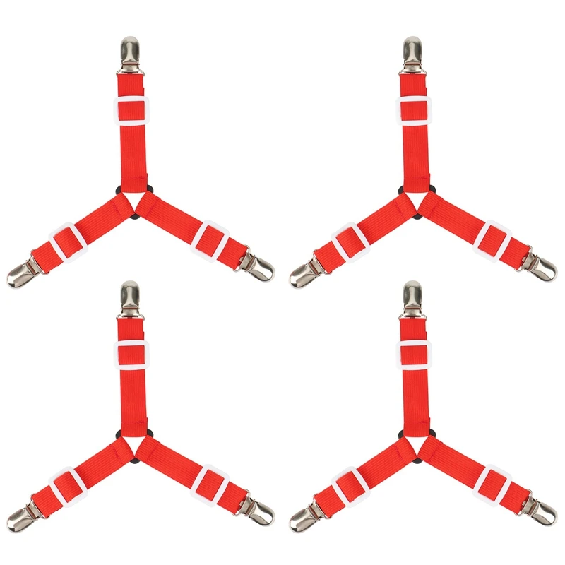 

4 шт. держатель для простыни, угловые ремни, зажимы для чехла на матрас, чтобы удерживать простыни на месте, регулируемые эластичные повязки ...