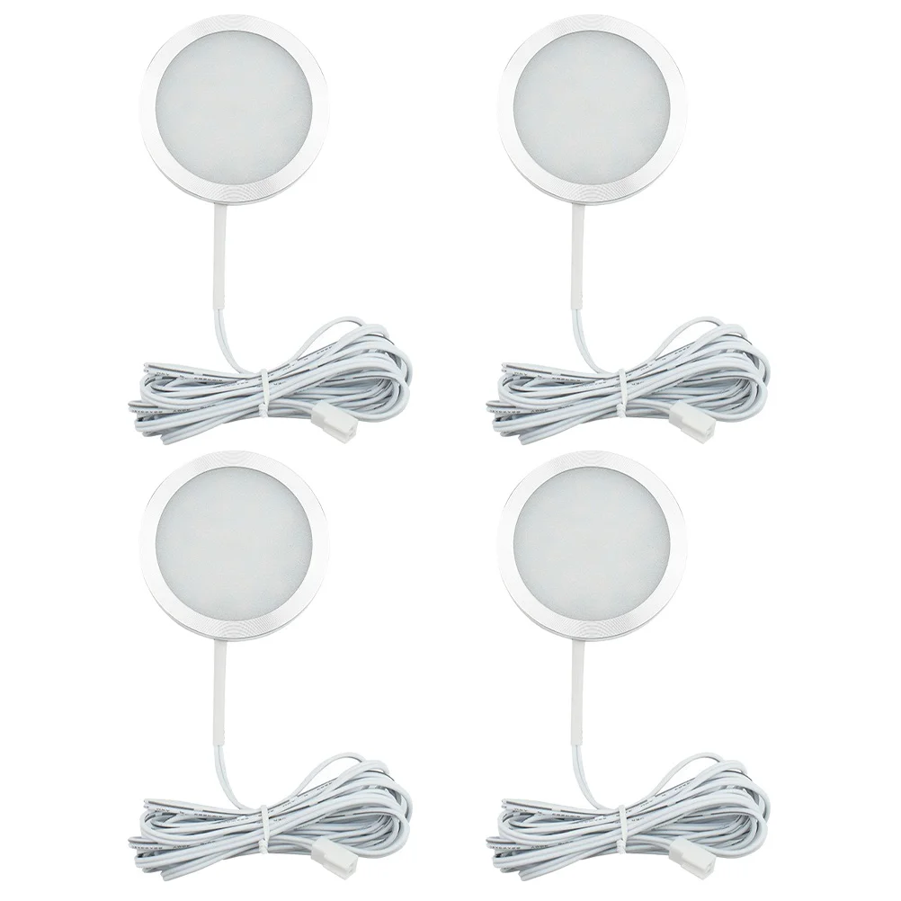 

4pcs Round Cabinet Puck Lights Cabinet Cabin Under Cabinet Lighting