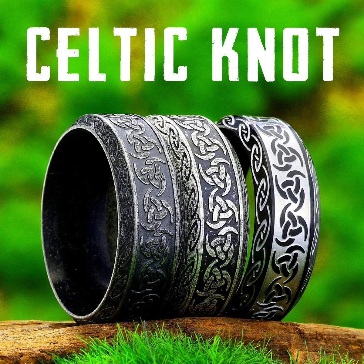 

Vintage Viking Celtic Knot Men Rings Stainless Steel Jewelry Punk Rock Cool Stuff Fashion Accessories for Women Gift Wholesale