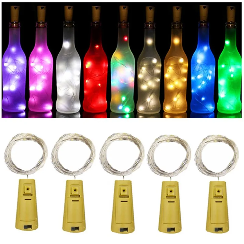 

5pcs Wine Bottle Light with Cork LED String Lights Battery Fairy Lights Garland Christmas Party Wedding Bar Decoration Navidad