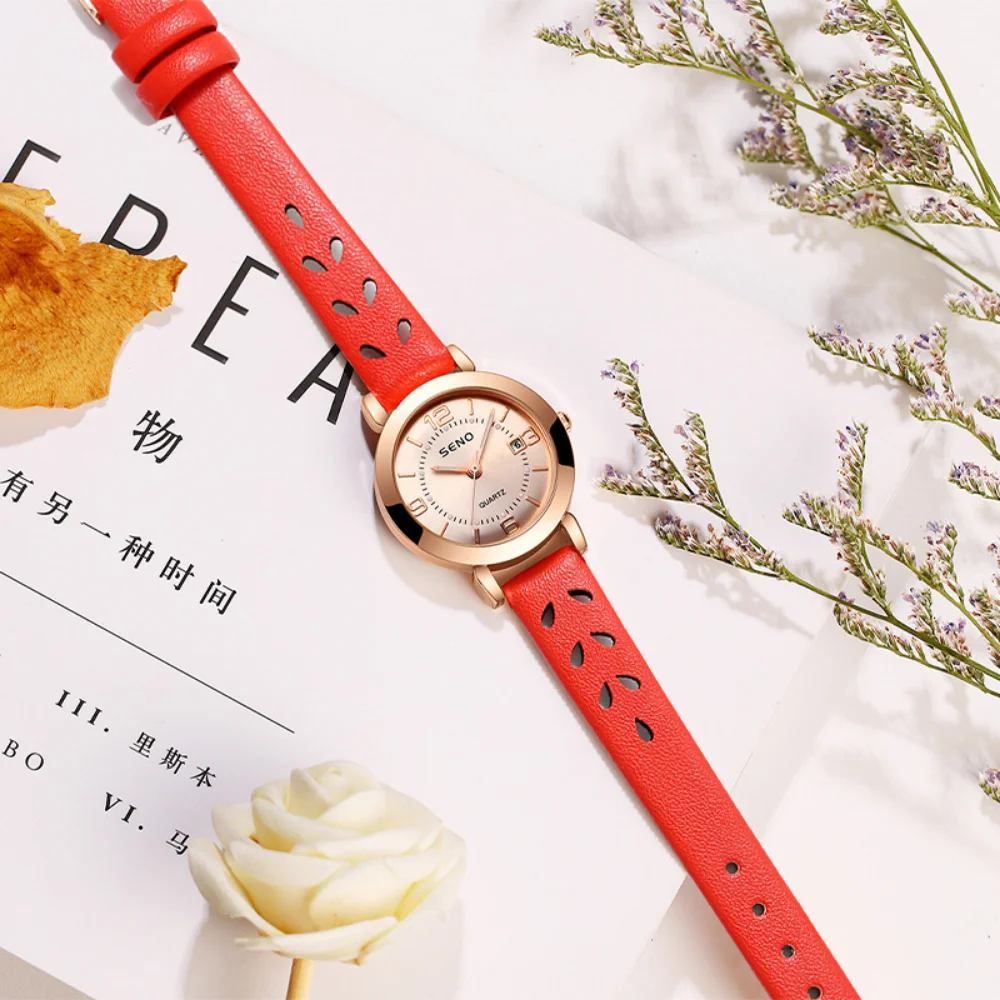 Mesh Belt Women's Luminous Waterproof Double Calendar Belt Quartz Watch