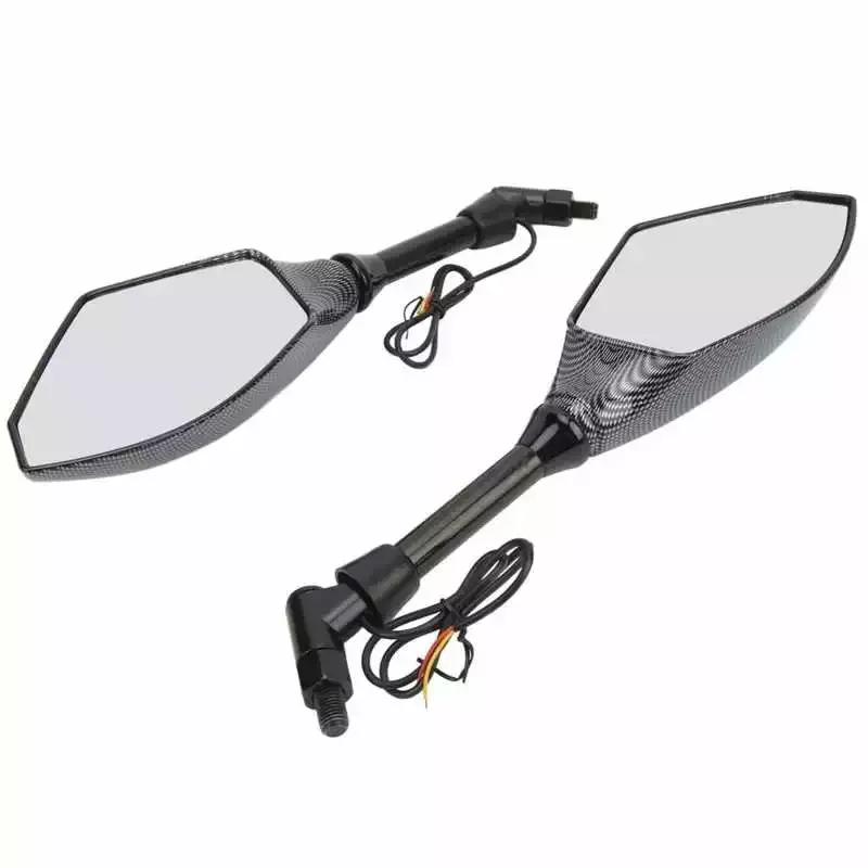 Motorbike Rearview Mirror Weatherproof Left Right Universal Motorcycle Side Mirror with Turn Signals for Modification enlarge