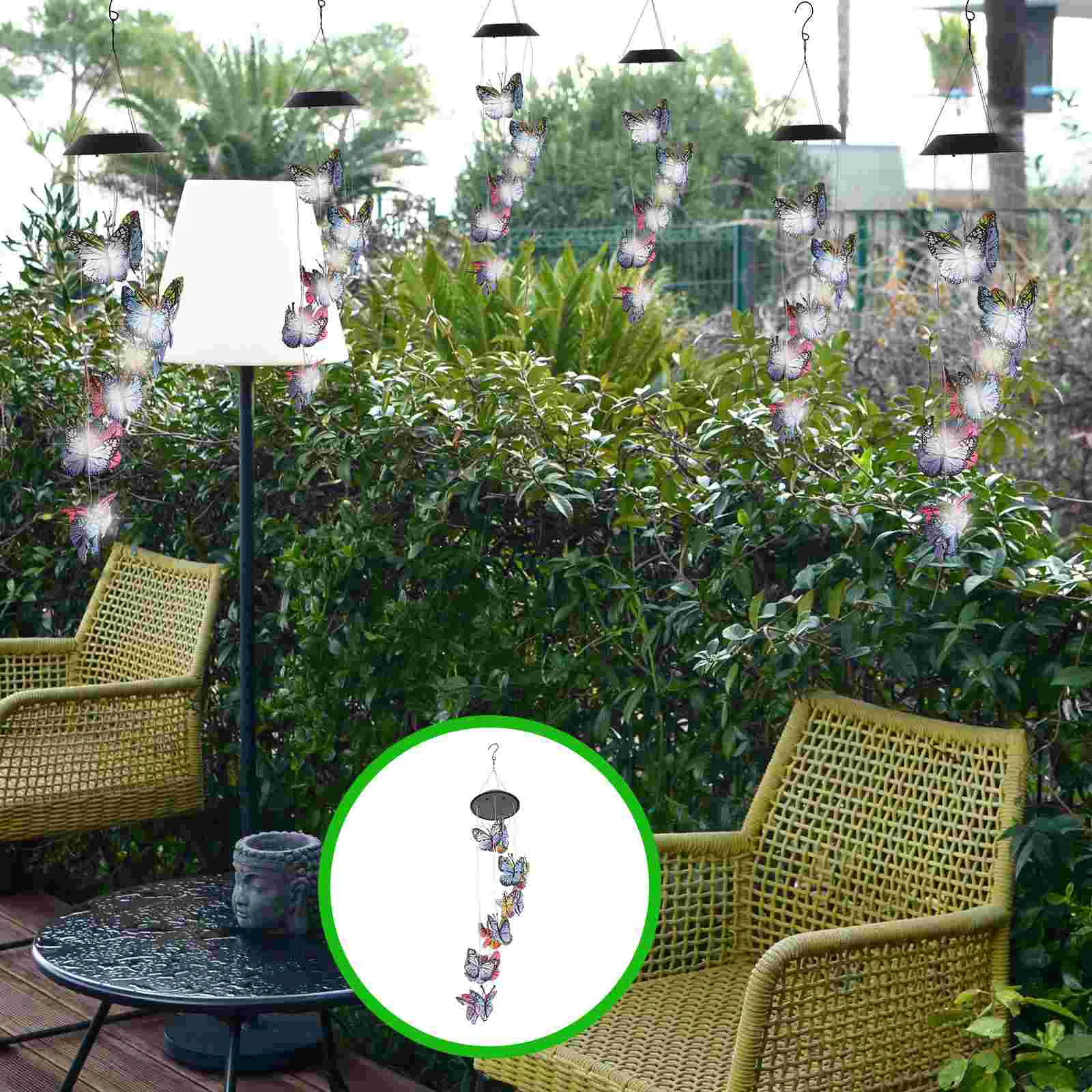 

Солнечный ветряной колокольчик, лампа на солнечной батарее, садовый ветряной колокольчик светильник садовое украшение