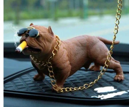 

New HOT Bully Pitbull Dog Car Interior Decoration Dashboard Ornament Fashion Funny Cute Home Decoration Auto Accessories No Base