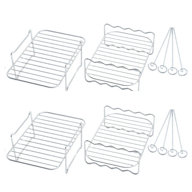 

2X Air Fryer Rack For Dual Basket,Air Fryer Multi-Layer Rack,For Ninja Foodi DZ201 DZ40 Double Basket Air Fryer