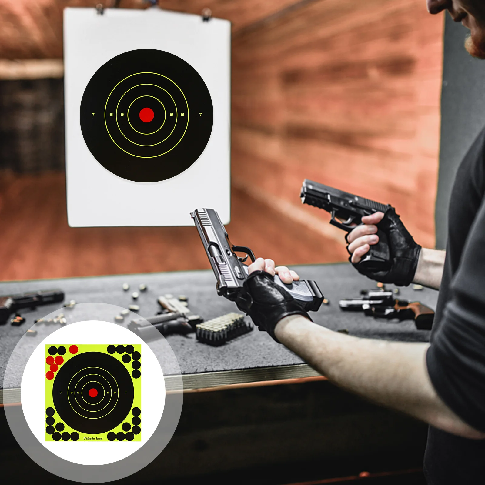 

30 Pcs Target Papers Self-Adhesive Round Stickers Sports Aiming Stickers