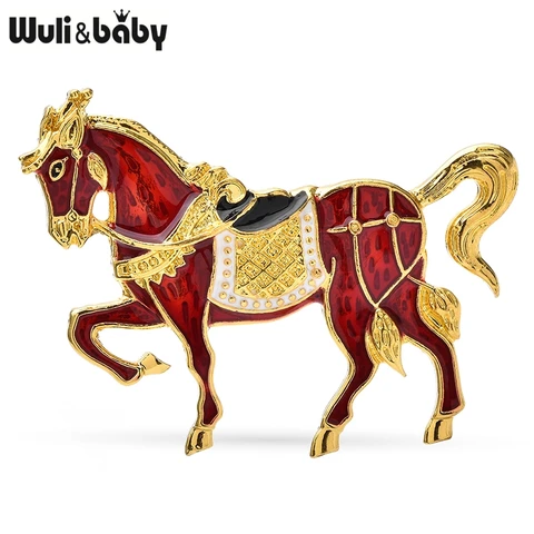 Эмалированная брошь Wuli&baby в виде лошади