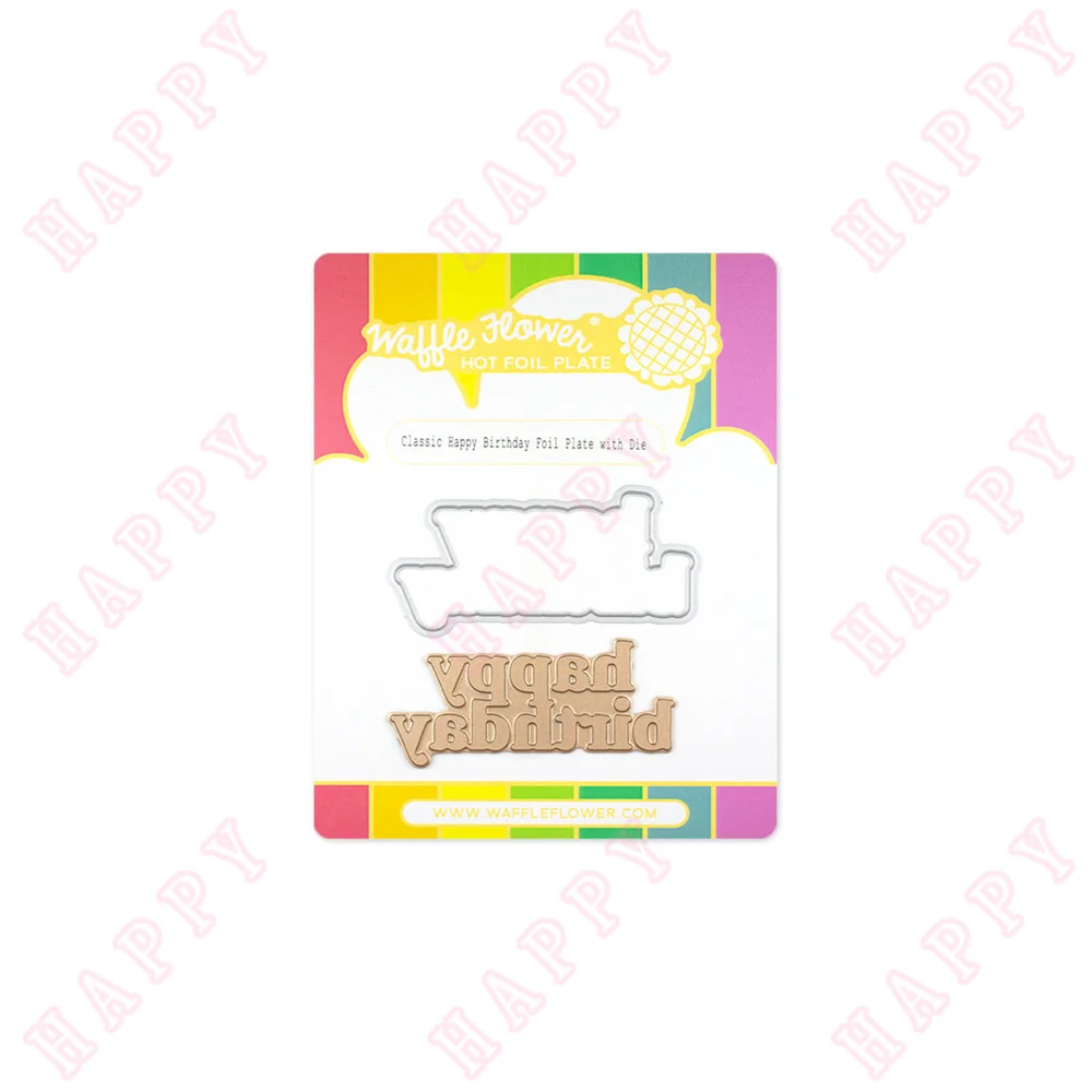 

Metal Cutting Hot Foil Classic Happy Birthday DIY Scrapbooking Envelope Greeting Card Decorative Embossing Handcraft Paper Craft