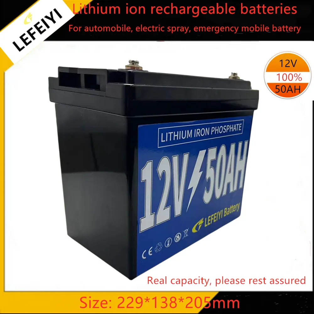 

Brand-New Aluminum Shell Battery Cell 12V 50Ah Rechargeable Batteries For Electric Sprayer, Children's Toy Car, Solar Street Lig