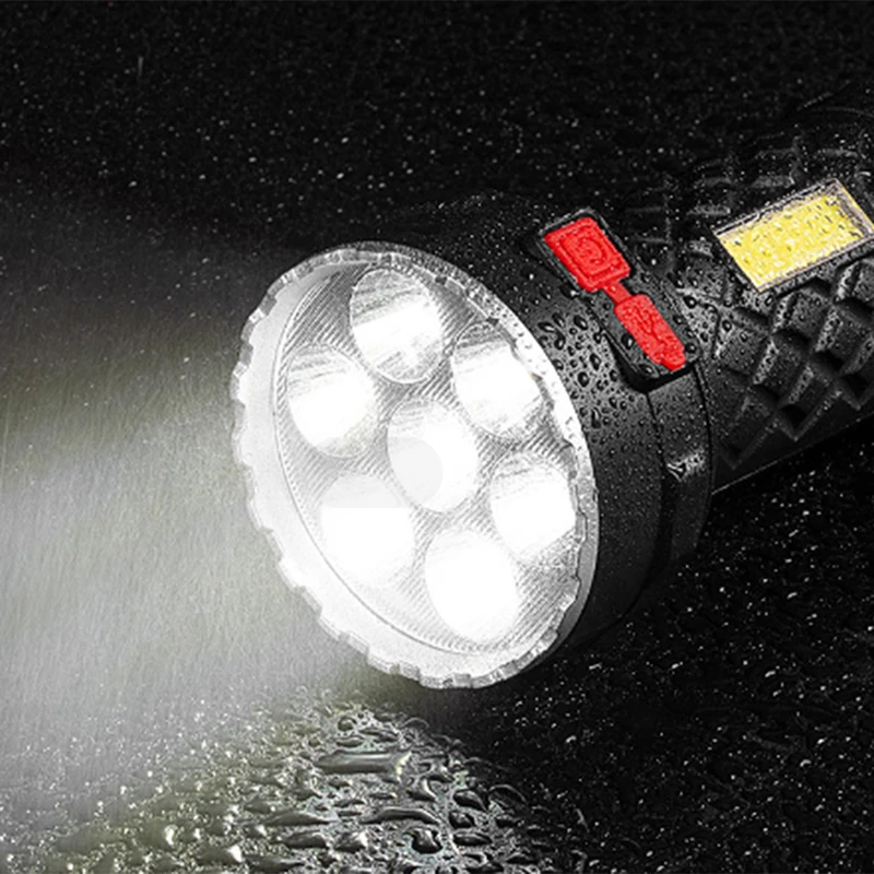 

Super Bright Flashlight Ultra Powerful Led Torch Light Rechargeable COB Side Light 4 Modes Outdoor Adventure Flashlight