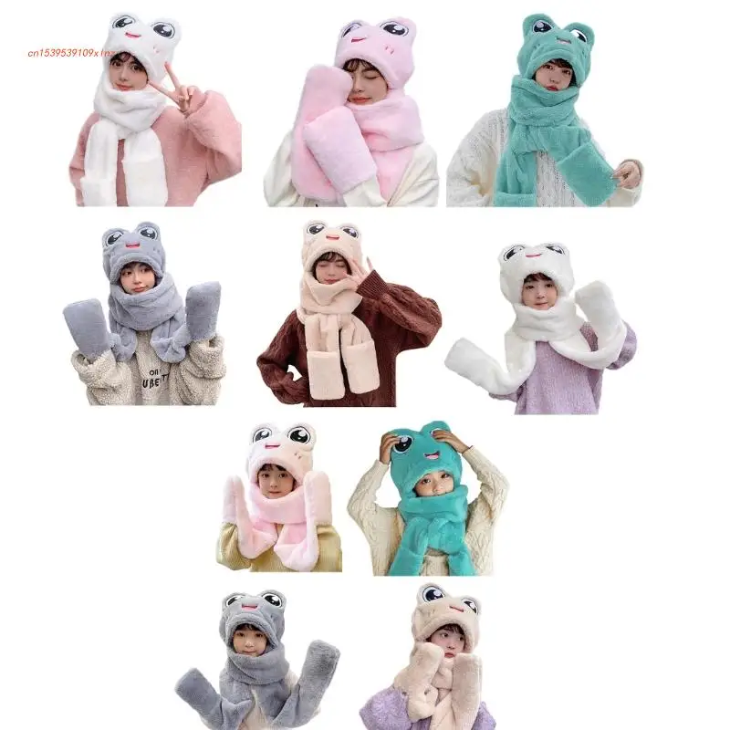 

Шапка-бини, шарф, перчатки, шапка с капюшоном, шарф, зимняя шапка, шарф, перчатки, комплект с накидкой на шею