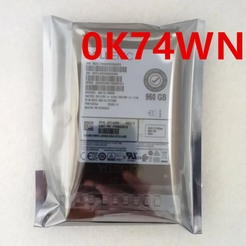 

Original Almost New Solid State Drive For DELL 960GB 2.5" SAS SSD For 0K74WN K74WN DDH0J 0DDH0J