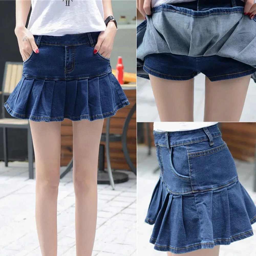 

2022 Summer Teenage Girls Denim Skirt Shorts 4-15 Years Children's Clothing Toddler Short Pants For Girls Blue Shorts 6 8 12 14