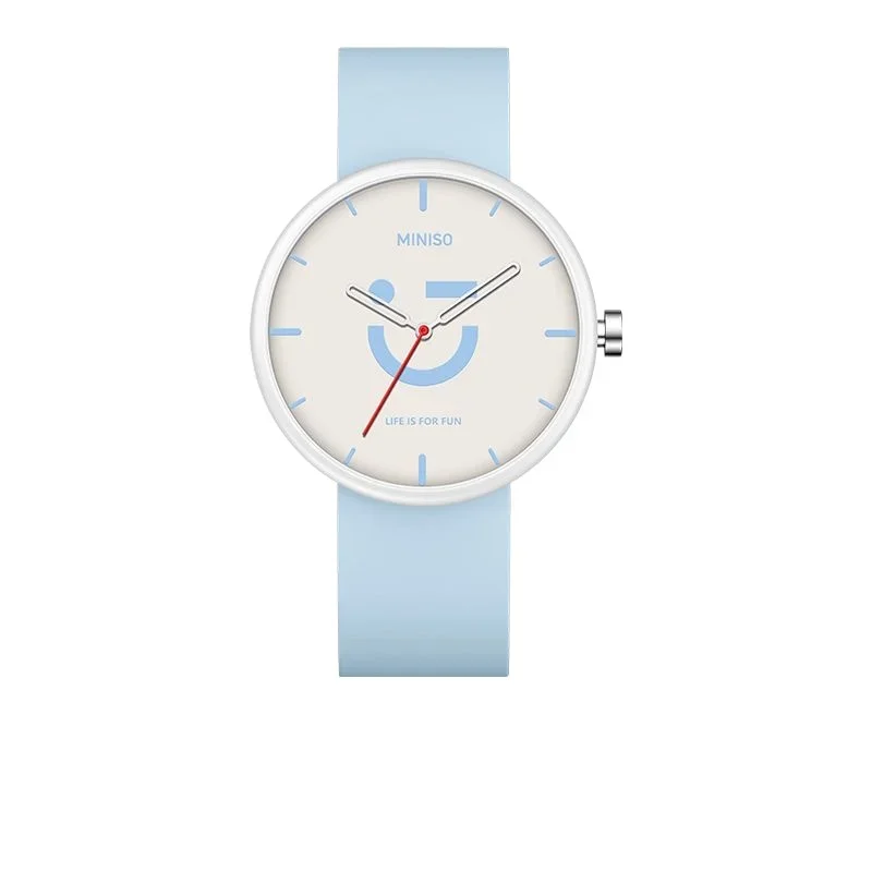 Подлинные студенческие простые спортивные водонепроницаемые кварцевые часы MINISO