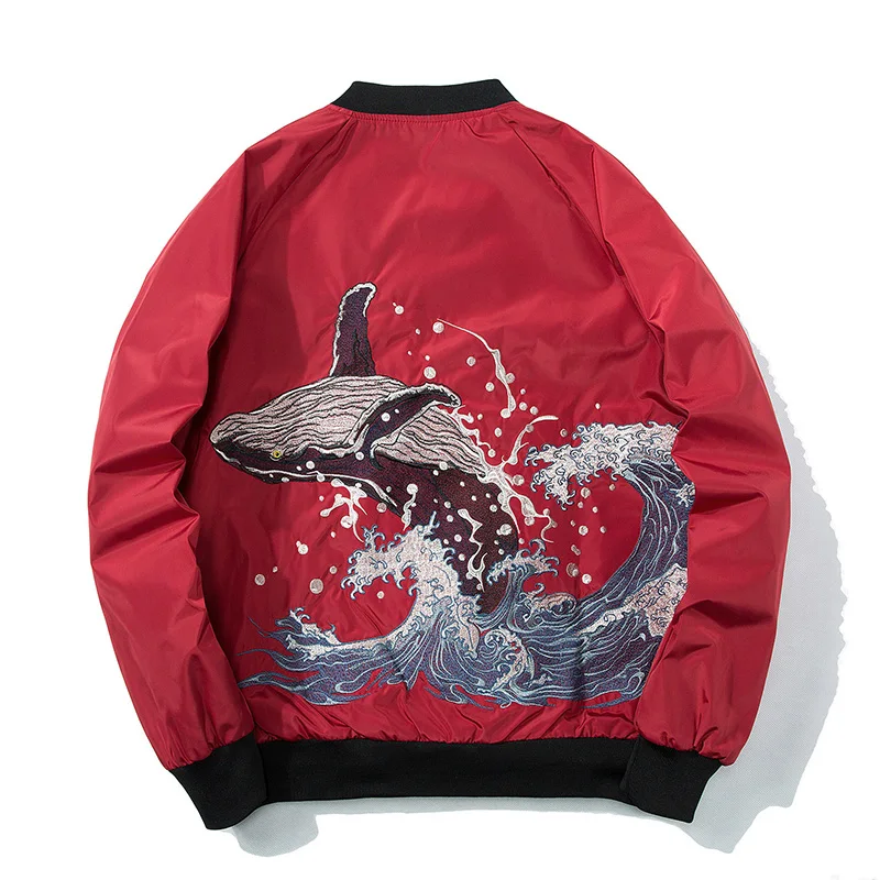

New Men's Jacket Embroidery dolphin MA1 Man and woman Bomber Jacket Outwear Lovers Coat Bomb Baseball Jackets Couple Plus Size