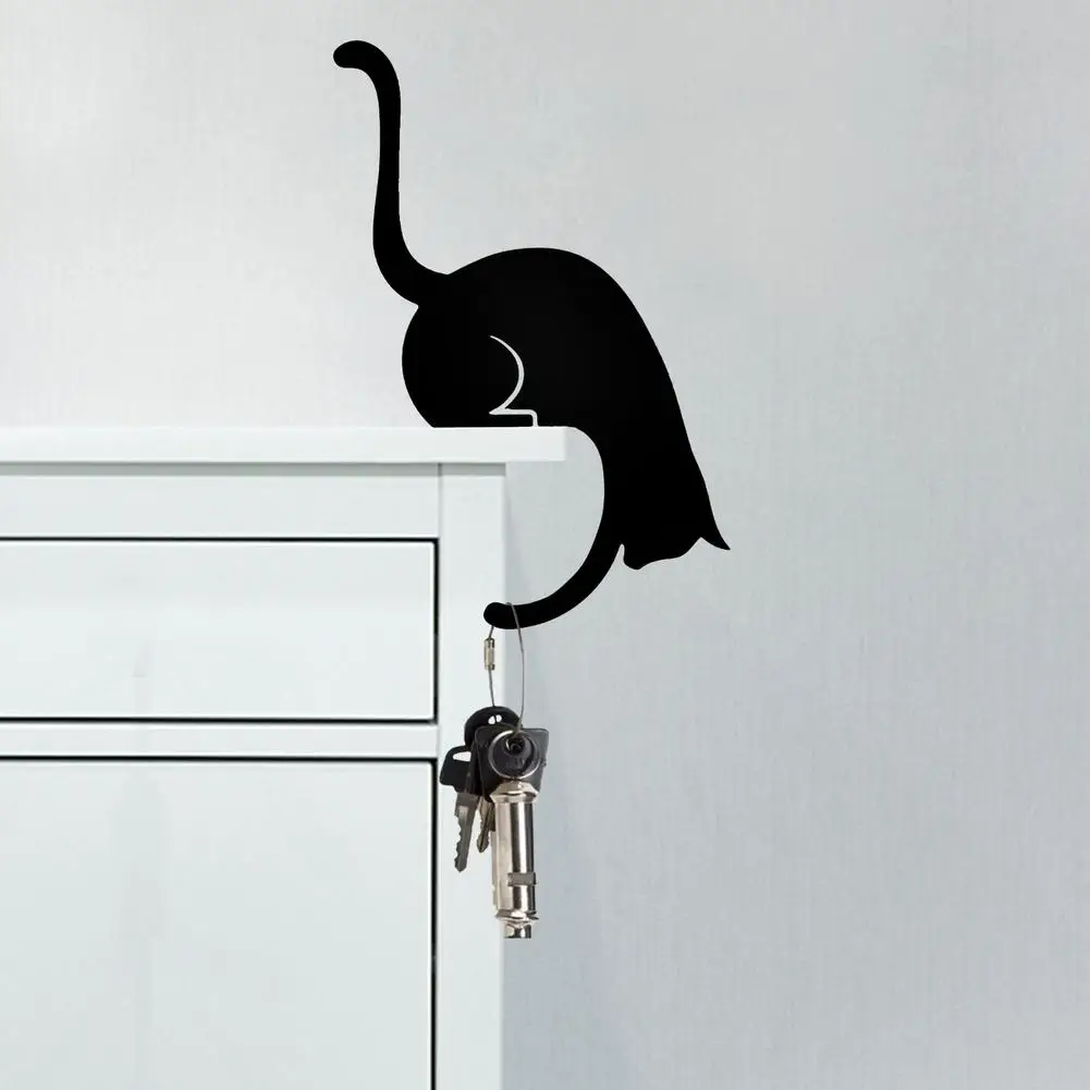 Kitchen Wall Door Metal Hook Key Hanger Cat Tail Monkey Shaped Decor Holder Clothes Storage Rack Seamless Hook Tool Accessories