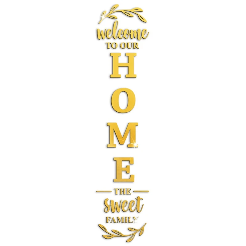 

3D Alphabet HOME Sign Acrylic Mirror Wall Decor Stickers Family Farmhouse Wall Stickers For Home Decoration Set