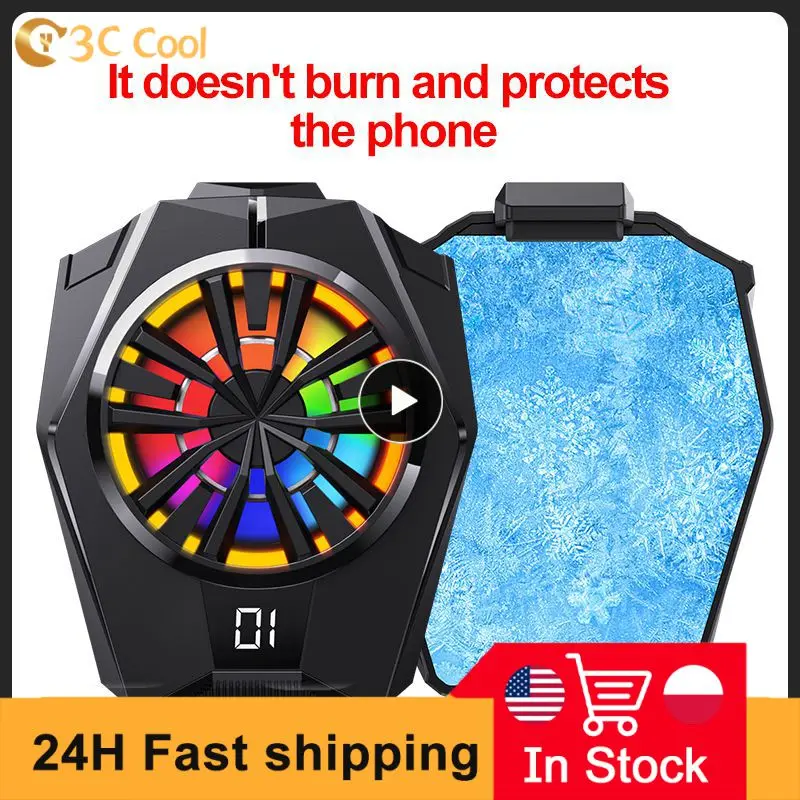 

With Temperature Digital Display Mobile Phone Radiator Cooling Artifact Cell Phone Cool Heat Sink Game Cooler Phone Cooling Fan