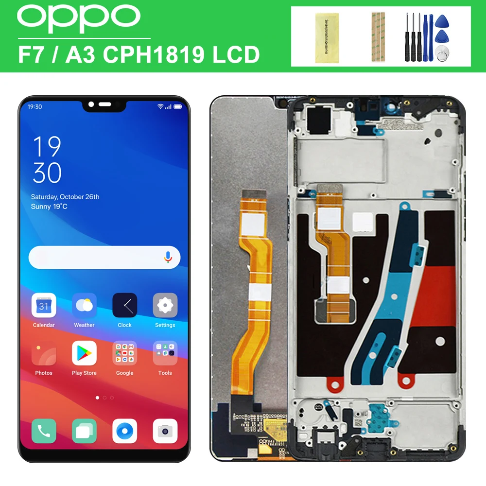 

Оригинальный дисплей 6,23 дюйма для OPPO F7 LCD CPH1819, быстрая замена для OPPO A3 PADM00 LCD с рамкой