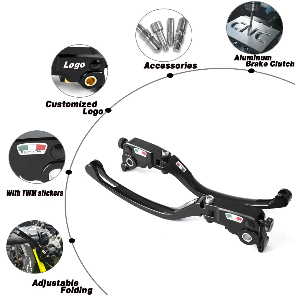 Фото Для DUCATI Panigale/Streetfighter V4/S V2 2020-2025 Billet Racing Регулируемый тормозной рычаг сцепления Передние складные ручки управления №3