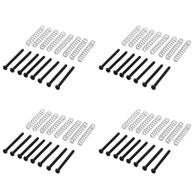 

32 Pcs M2.5X32MM Electric Guitar Humbucker Pickups Adjust Height Screw And Spring - Pitch 0.4Mm - Black