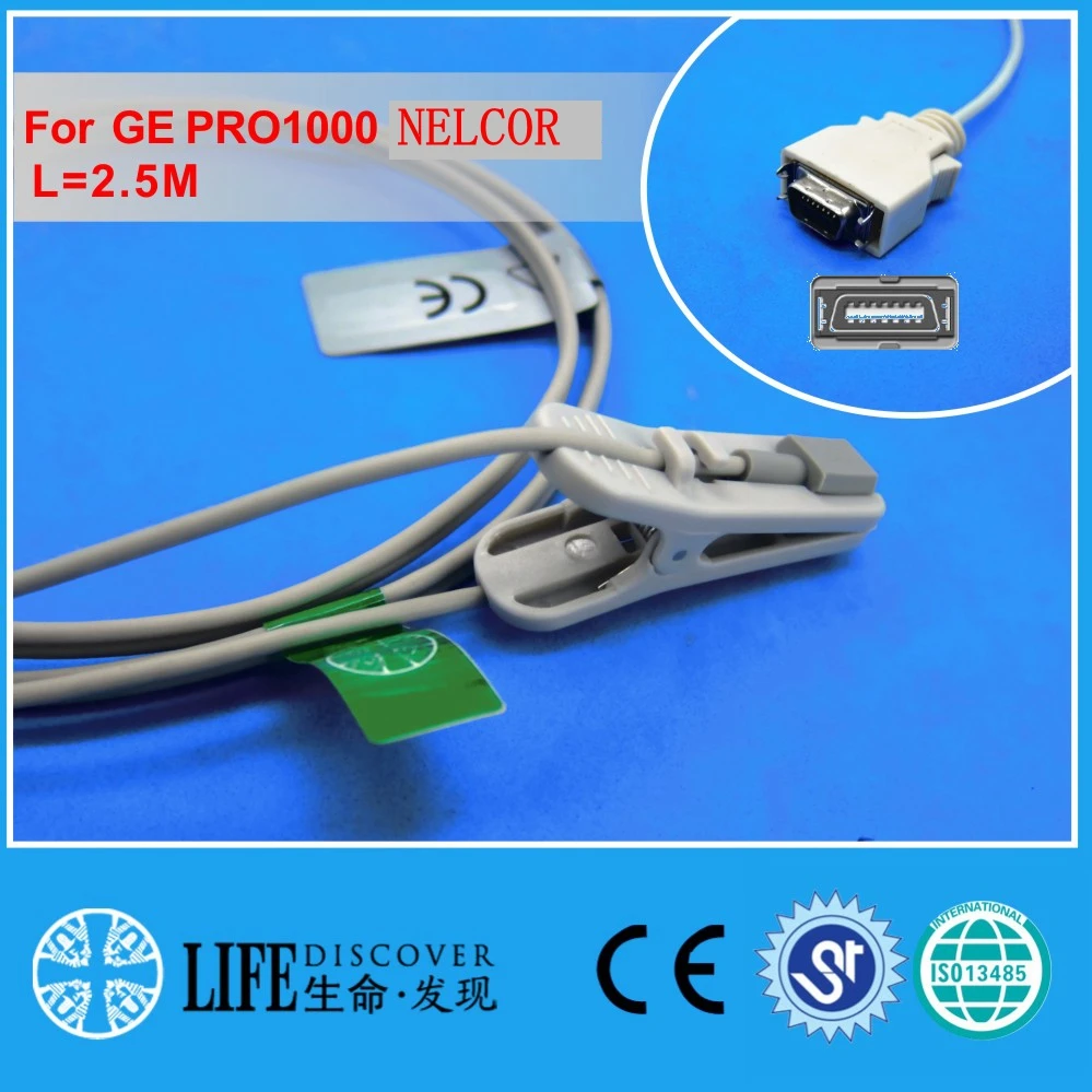Длинный кабель AWT для взрослых зажим пальца датчик spo2 монитора пациента GE PRO1000 NELCOR