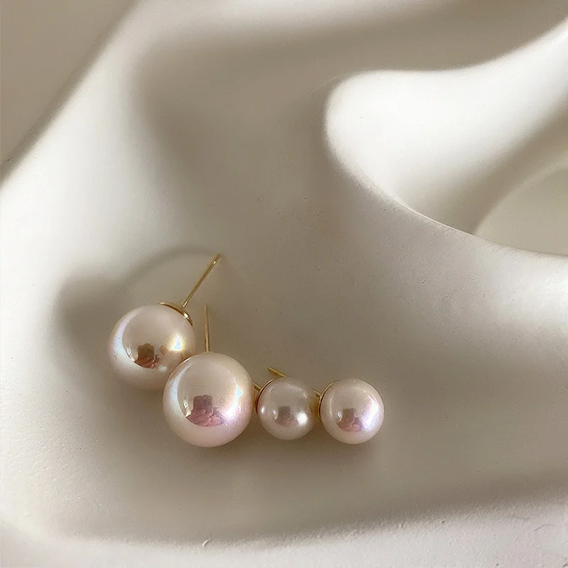 

Minar Minimalist Gradient AB Color Imitation Pearl Earring for Women Oversize Small Pearls Drop Dangle Earrings Party Jewelry