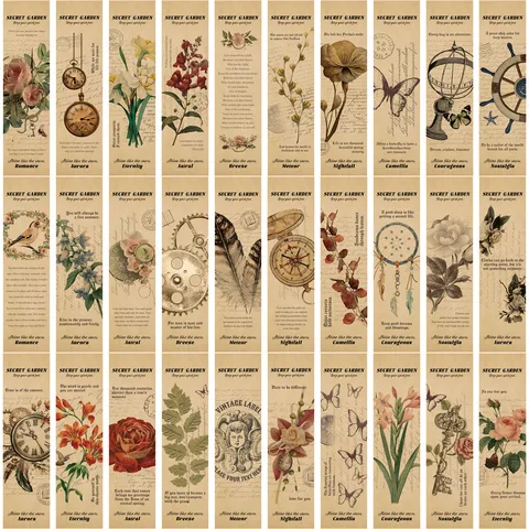 Ностальгические закладки для книг 30 шт.