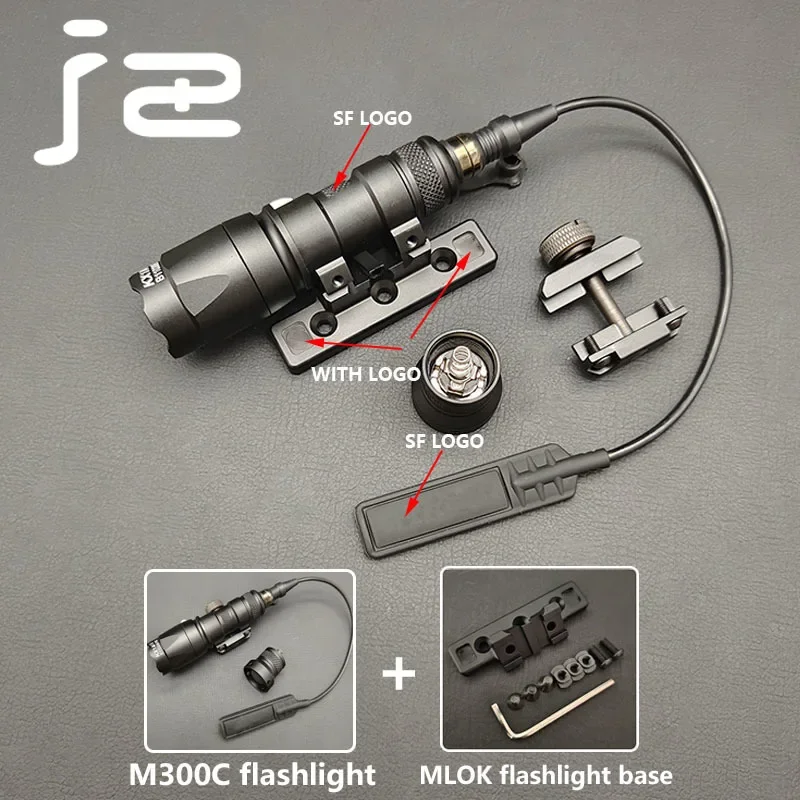 lekkość AIrsoft Tactics SF M600C M300C latarka chwilowo-on/Contstant-On LED białe światło M300 M600 broń myśliwska zestaw podstawy latarki