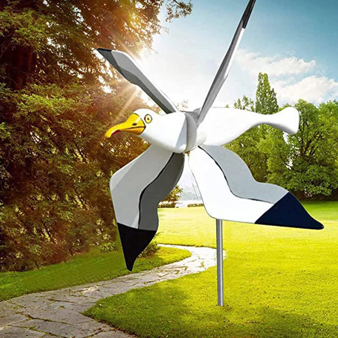 

New Cute Seagul Whirligig Windmill Ornaments Flying Bird Series Windmill Wind Grinders For Garden Decor Stakes Wind Spinner