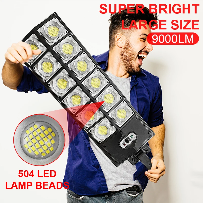 

Светодиодный уличный фонарь на солнечной батарее, 9000 лм, с датчиком