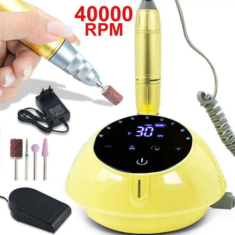 Professional Nail Drill Machine With HD Display Manicure Machine New Upgrade Electric Nail File With Cutter Nail Art Salon Tools