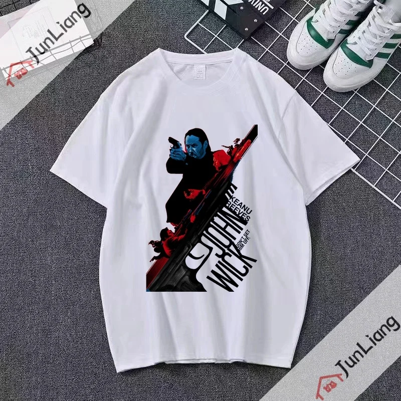 Новая летняя футболка с принтом John Wick для мужчин и женщин модная уличная одежда