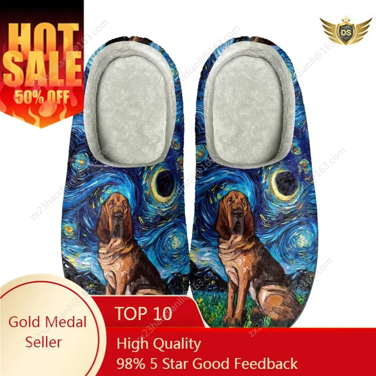 Женские хлопковые тапочки с принтом Starry Night Maltipoo нескользящая домашняя обувь для