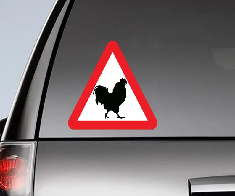 

Rooster sign , rooster decal, rooster magnet, funny car sign , 5,9x5,9 inch
