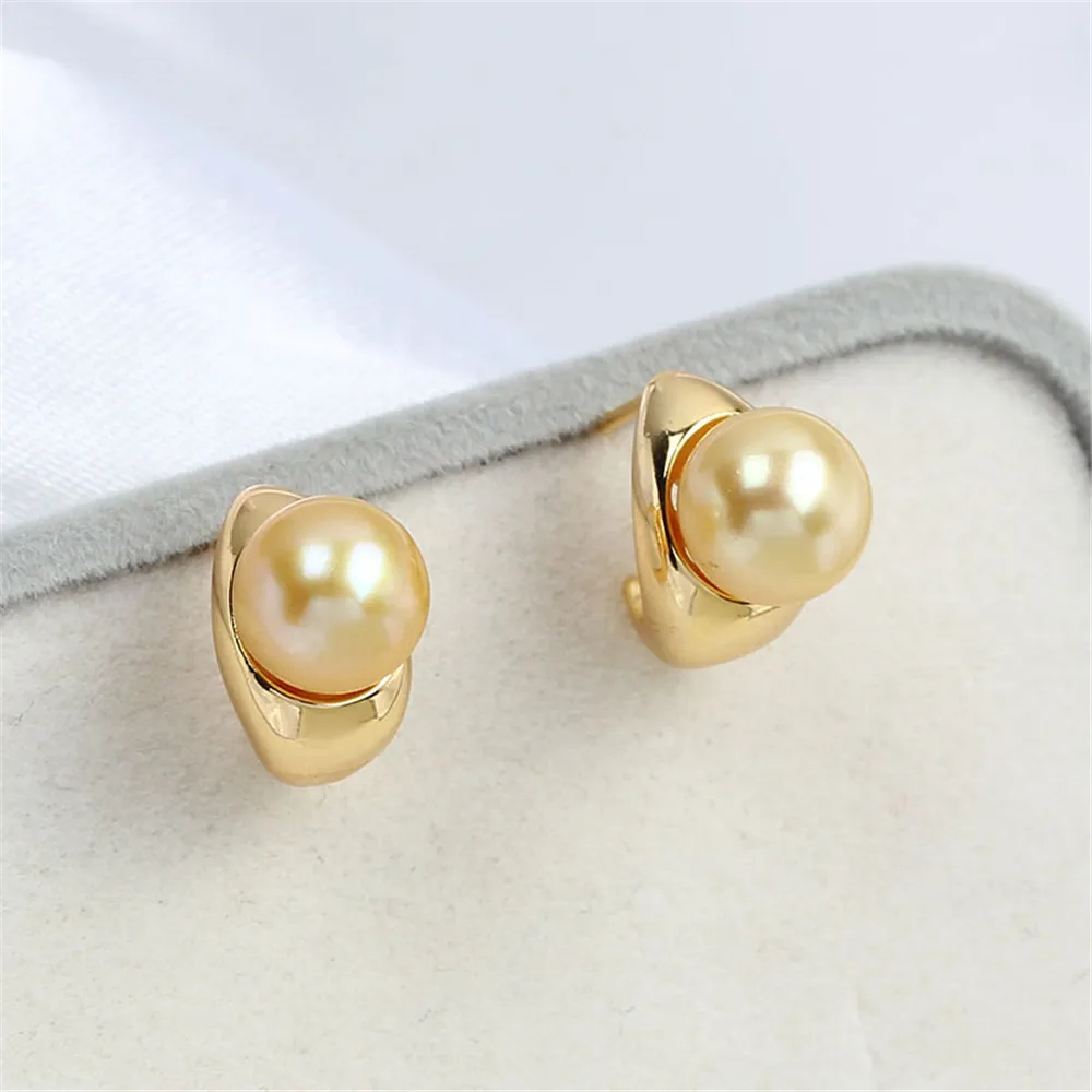 Серьги-гвоздики из 14-каратного золота пустой держатель натуральное позолоченное