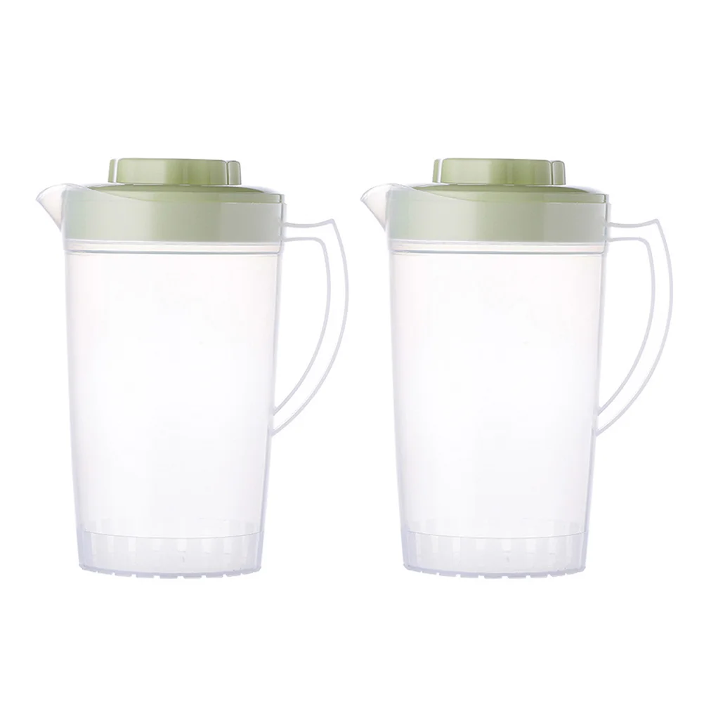 

Pitcher Lid Water Plastic Kettle Drink Tea Jug Cold Ice Bottle Decanter 2000Ml Function Summer Drinks Mix Removable Multi Fridge