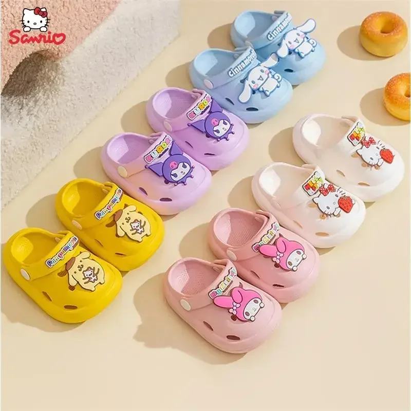 Kawaii Sanrio Детские Кроксы Сандалии аниме HelloKitty Cinnamorol MyMelody Kuromi милые мальчики