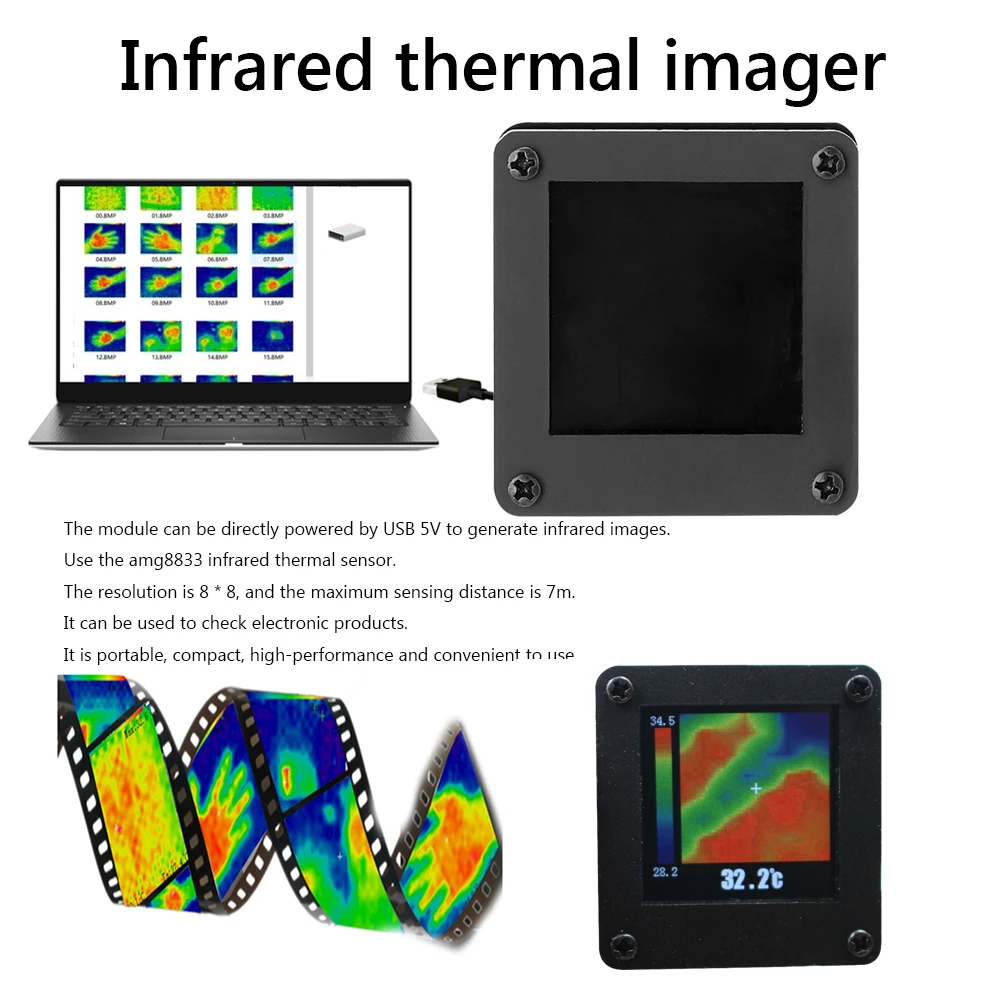 

Infrared Imaging Module 7M Farthest Detection Distance Infrared Thermal Imager 8x8 Resolution Array Thermometry Imaging Camera