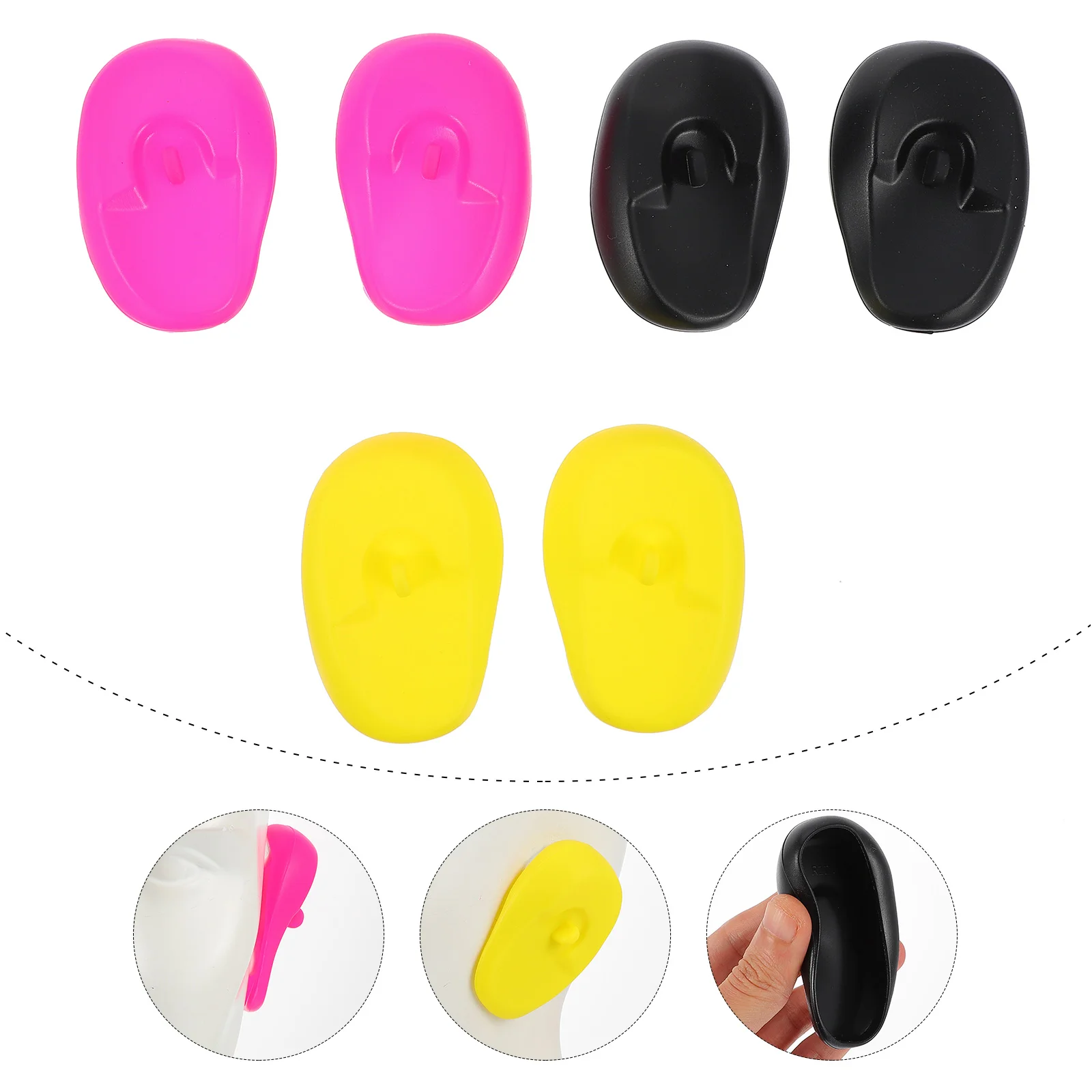 

6 Pcs Earmuffs Protectors Hair Dyeing Caps Waterproof Covers Salon Eraser Shield