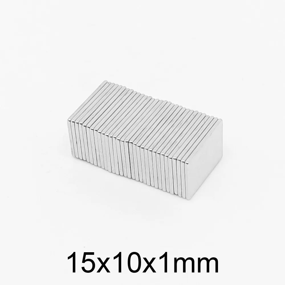 

20PCS 15X10X1mm Thin Block Powerful Strong Magnetic Magnets N35 Permanent Neodymium Magnets 15x10x1mm 15*10*1mm