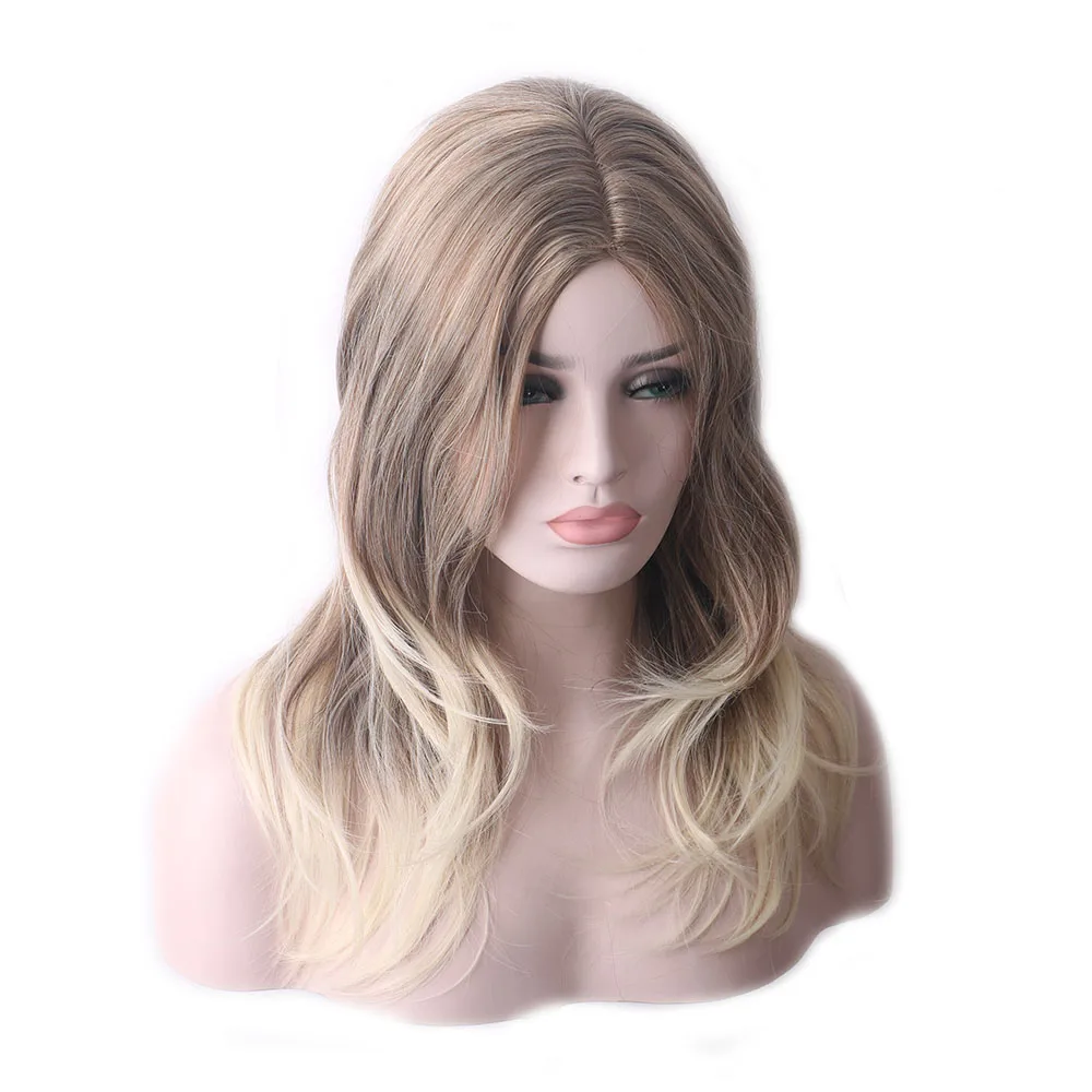 Парик для косплея средней длины из синтетического фиолетового светлого волоса |