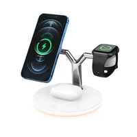 new qi 15w max phone watch earphone fast charger stand 25w 3 in 1 magnetic induction wireless charger