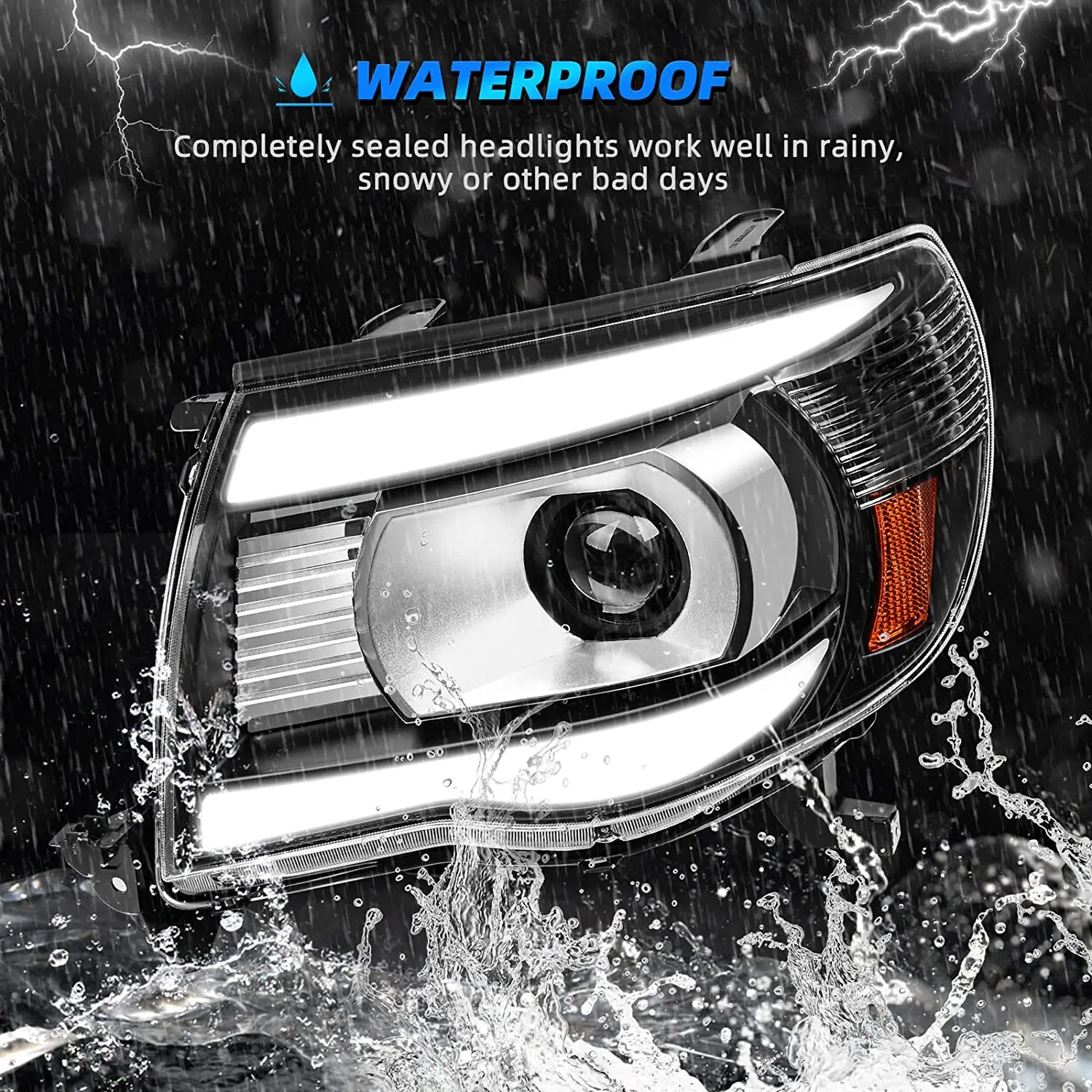 Фара в сборе совместимая с фарами проектора Tacoma 2005–2011 года желтым