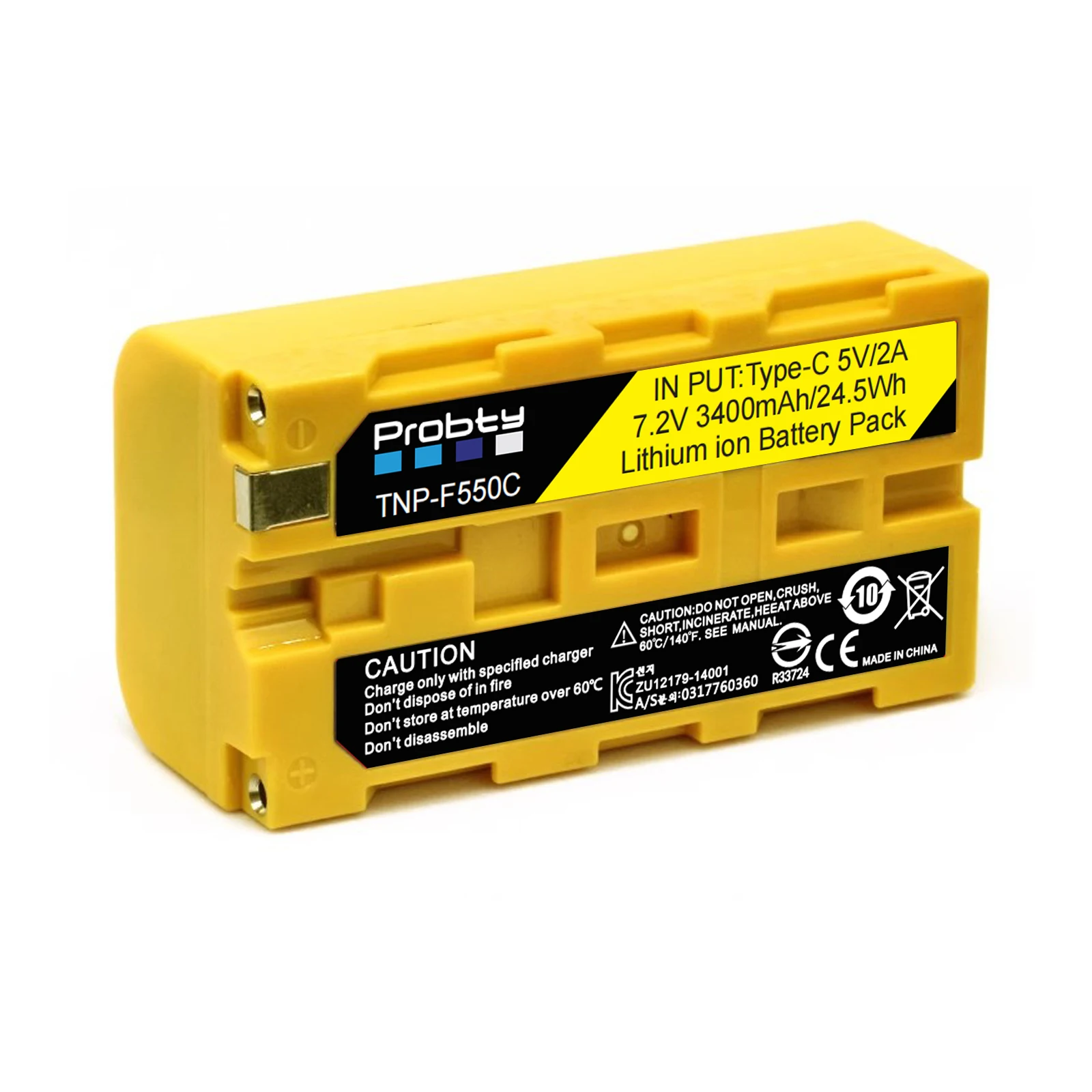 Probty NP-F550 Аккумулятор USB-C Порт быстрой зарядки для камеры Godox Светодиодная