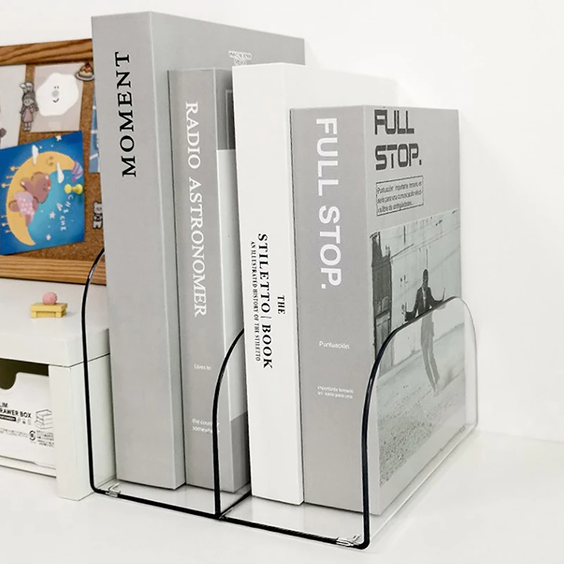 

Desktop Book Stand Minimalist Desktop Bookshelf Office Plastic Storage Crafts Book Stand Shelf Book Organizer Stopper