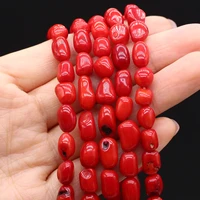new natural red coral bead irregular loose spacer bead for jewelry making diy women fashion bracelet necklace gifts