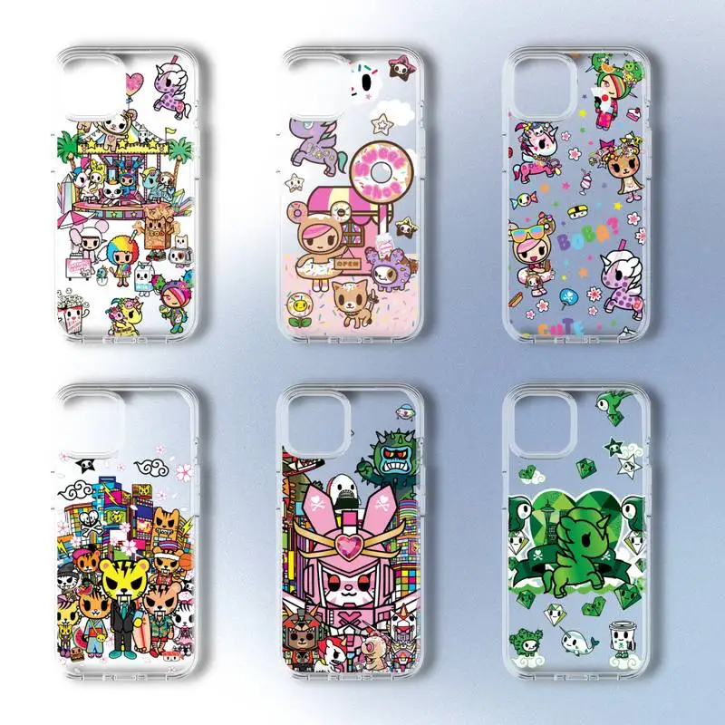 

Японский чехол для телефона Tokidokis с единорогом для iPhone 11 12 Mini 13 14 Pro XS Max X 8 7 6s Plus 5 SE XR, прозрачная оболочка