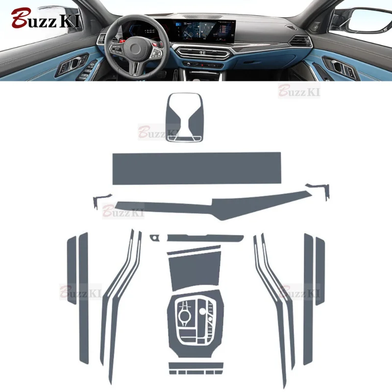 Фото Для BMW M2/M3 G87 G80 2023, салон автомобиля, коробка передач, центральная консоль, прозрачный ТПУ, защитная пленка для краски, наклейка против царапин №2